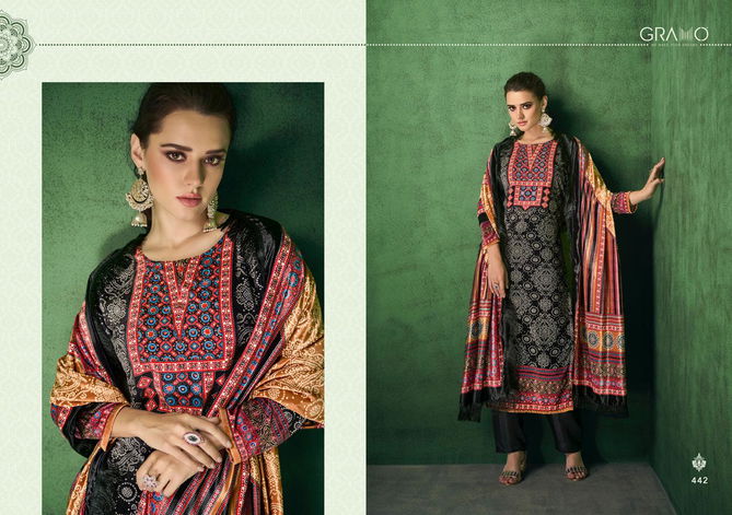 Gramo Bandhej 1 Velvet Digital Printed Casual Wear Pashmina Collection